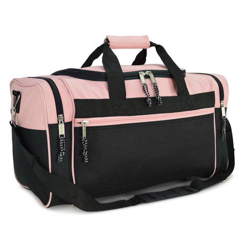 DALIX 21" Blank Sports Duffle Bag Gym Bag Travel Duffel: Pink - Lulu Bella Boutique