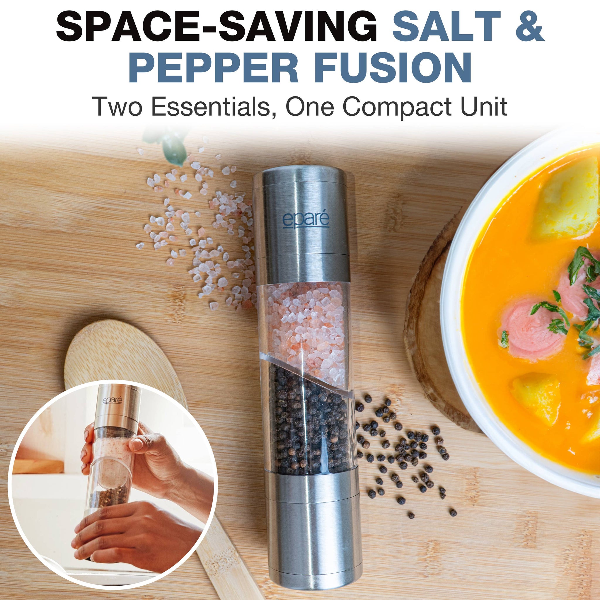 Eparé Dual Salt & Pepper Grinder - Thumbnail 4