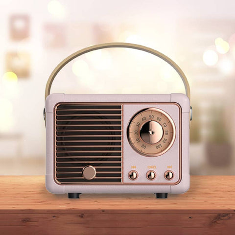 Retro Mini Wireless Bluetooth Speaker: PINK