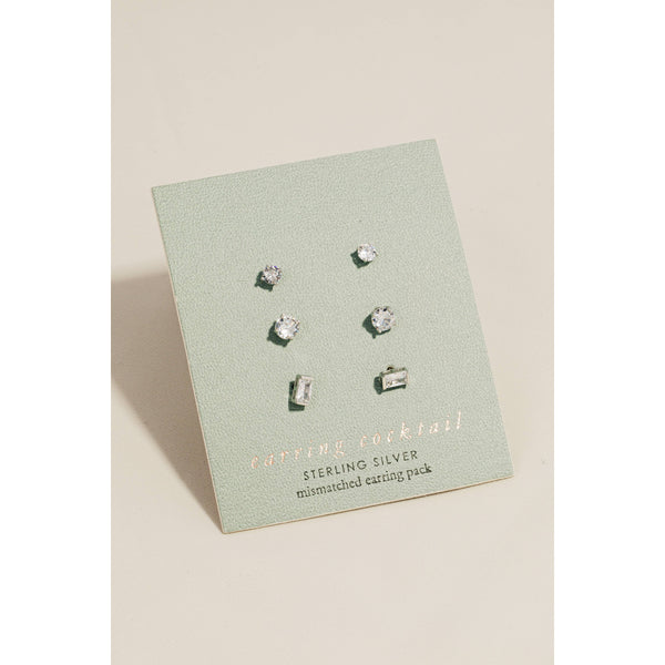 Sterling Silver Stud Earrings Set: G - Lulu Bella Boutique