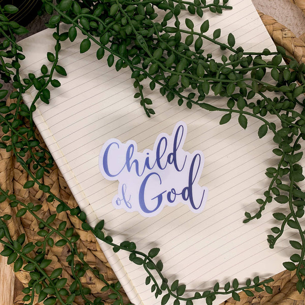 Child Of God, Clear Christmas  Vinyl , Sticker, 3x3 inch