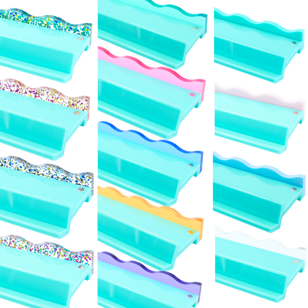 MAHJONG RACK PUSHER ADD ON-MAGNETIC | Premium Acrylic Set(4): Transparent-Wavy-Pink