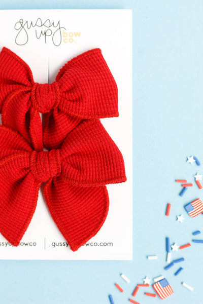 Firecracker Waffle Whimsy Pigtail Set