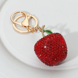 Bling Studded Apple Keychain / Bag Charm - Lulu Bella Boutique