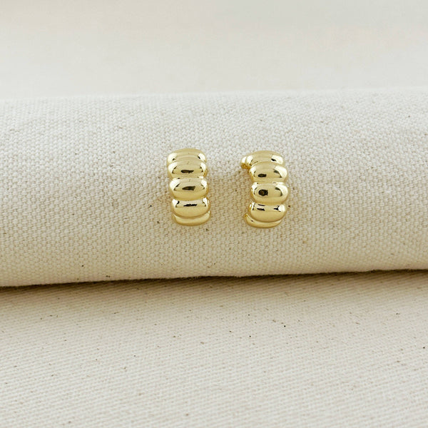 18k Gold Filled Scalloped C-Hoop Earrings - Lulu Bella Boutique