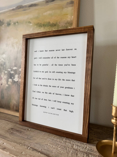 Counting my blessings: Dark Walnut / 13x17" - Lulu Bella Boutique