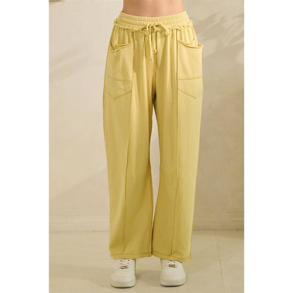 Cropped Lounge Set: Yellow / M - Lulu Bella Boutique
