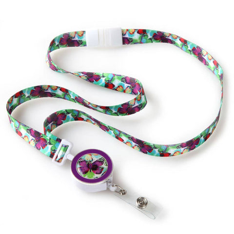 Butterfly Ribbon Lanyard with Detached ID Badge Reel - Lulu Bella Boutique