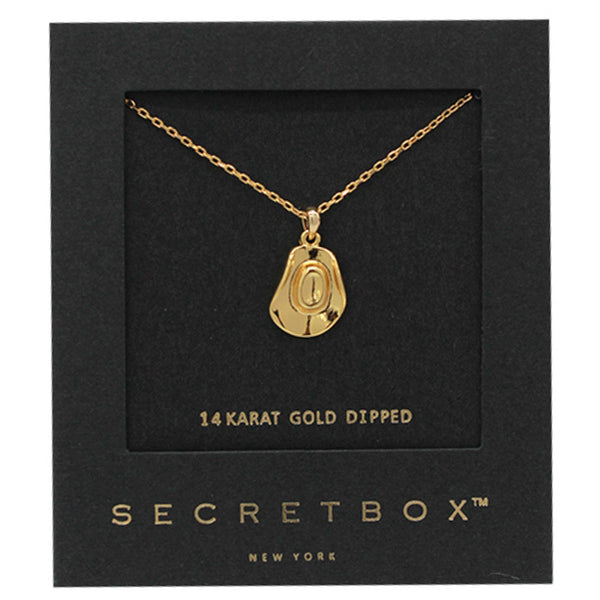 SECRET BOX 14K GOLD DIPPED PENDANT NECKLACE, SB 29580: WG - Lulu Bella Boutique