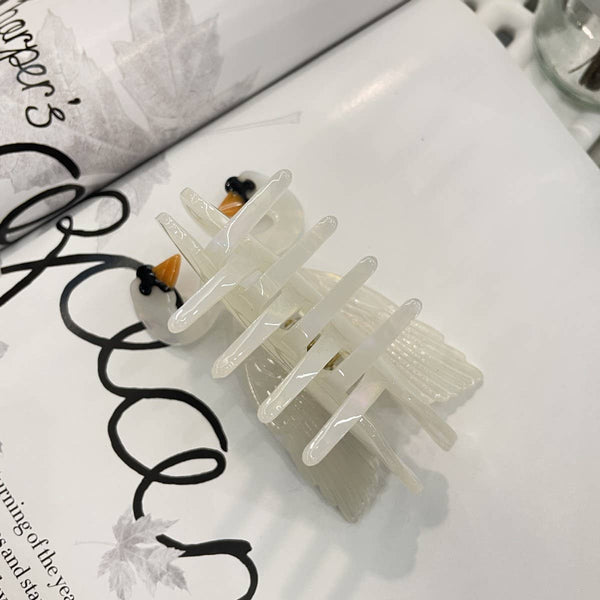 FASHIONABLE WHITE SWAN ACETIC ACID HAIR CLIP_CWAHA0549: Black / (OS) 2 - Lulu Bella Boutique