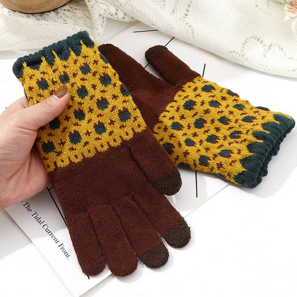 Cute Knit Gloves for Women – Touchscreen Warm_CWAG0147: GREEN2 / (OS) 1 - Lulu Bella Boutique
