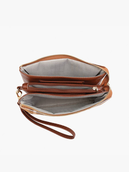 M013-PLD Riley Plaid 3 Compartment Crossbody/Wristlet
: Beige - Lulu Bella Boutique