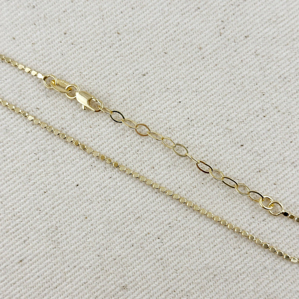 18k Gold Filled 1.5mm Flat Dot Chain Necklace: 18 inches - Lulu Bella Boutique