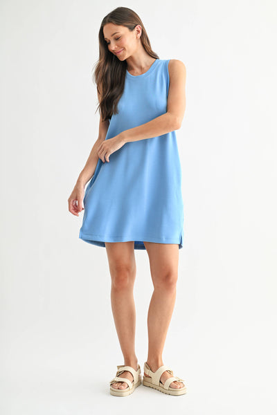 Laguna Scuba Shift Dress: DENIM DRIFT / S:M:L (2:2:2) - Lulu Bella Boutique