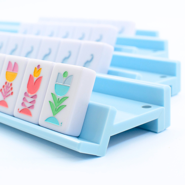 MAHJONG RACKS | Premium Acrylic | 4 Racks + 4 Pushers: Solid Magenta