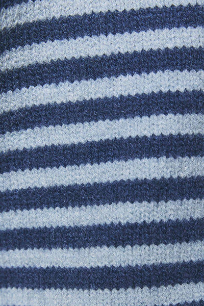 LONG SLEEVE STRIPE SWEATER HOODIE: DUSTY BLUE STRIPE