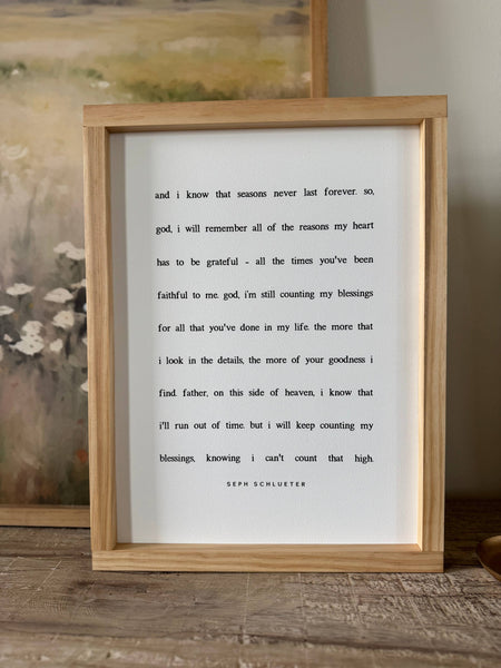 Counting my blessings: Dark Walnut / 13x17" - Lulu Bella Boutique
