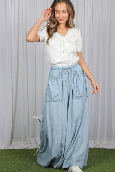Scallop Edge Eyelet Lace Accent 100%Cotton Blouse VT83344   : Off White / S - Lulu Bella Boutique