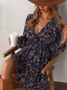 Floral V-neck Dress - Lulu Bella Boutique