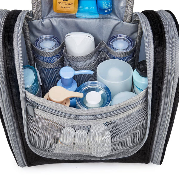 Large Hanging Toiletry Bag With Hook Cosmetics Organizer: Greyish Blue / Large