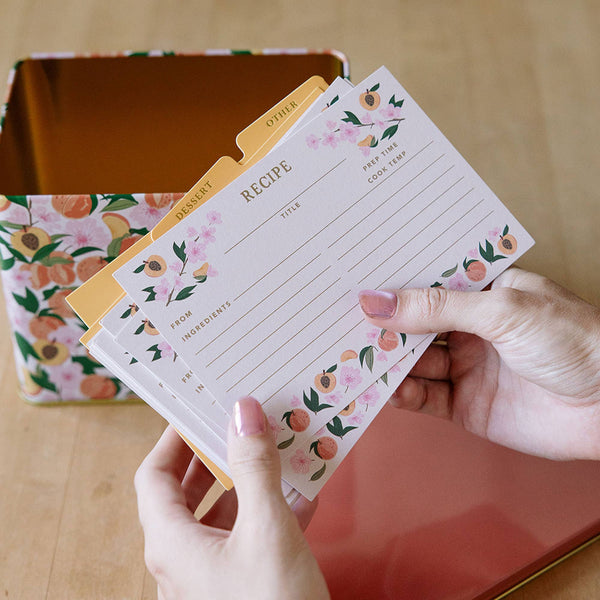 Peach Blossom Recipe Cards - Set of 50 - Lulu Bella Boutique