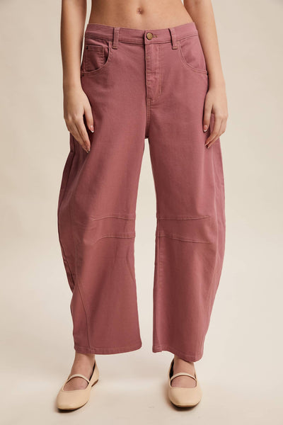 Utility Barrel Pants LP0270: Berry / Contemporary / S - Lulu Bella Boutique