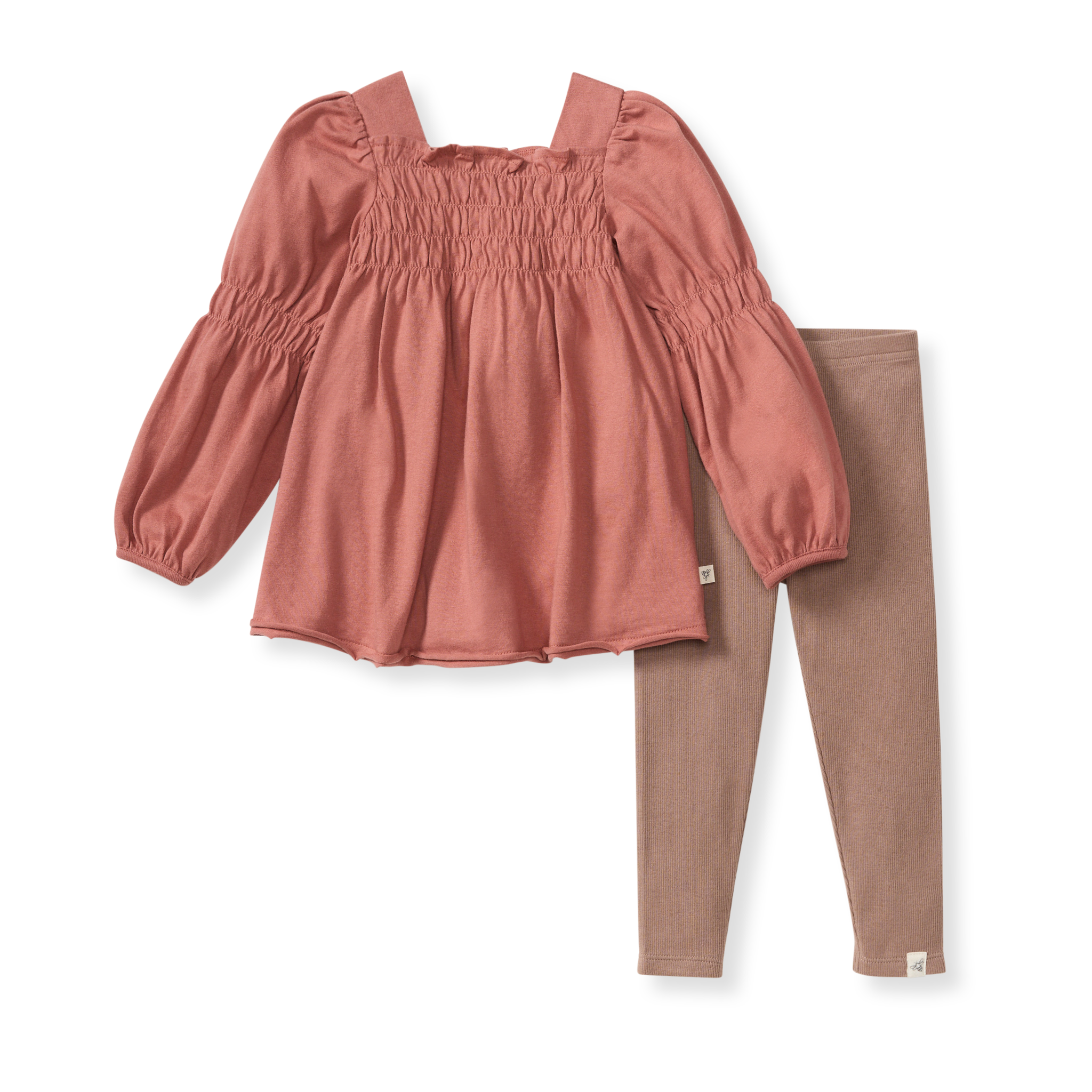 Smocked Toddler Tunic Set: Cedar