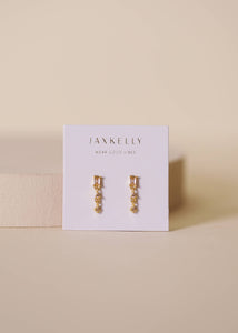 Mini Baguette Drop Earrings - Champagne - Lulu Bella Boutique