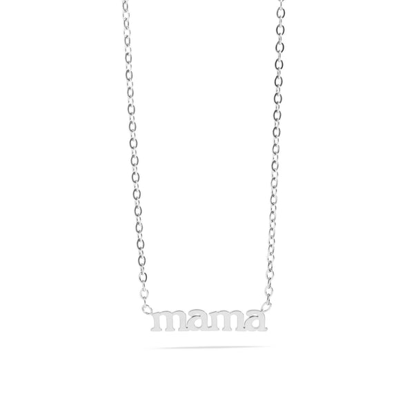 18K Gold PVD Stainless Steel Mama Charm Necklace: Stainless