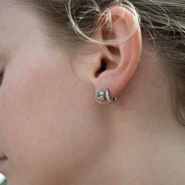 18K Gold PVD Stainless Steel Knot Stud Earrings: Gold - Lulu Bella Boutique