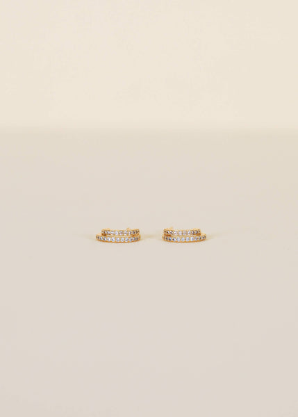 Double Champagne Hoop - Gold Earrings - Lulu Bella Boutique