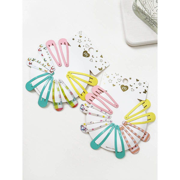 Variety Prints and Solid Mixed Snap Clip Set: MIX COLOR / ONE(12) - Lulu Bella Boutique