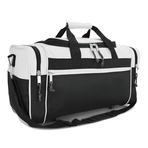 DALIX 21" Blank Sports Duffle Bag Gym Bag Travel Duffel: White - Lulu Bella Boutique