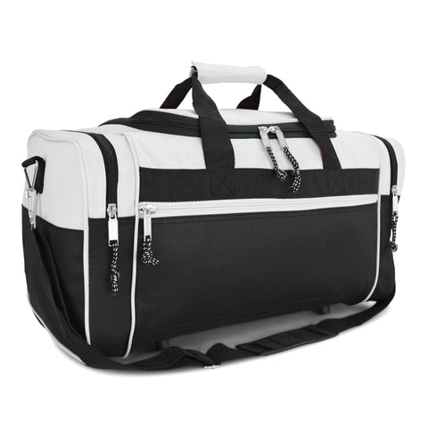 DALIX 21" Blank Sports Duffle Bag Gym Bag Travel Duffel: White - Lulu Bella Boutique