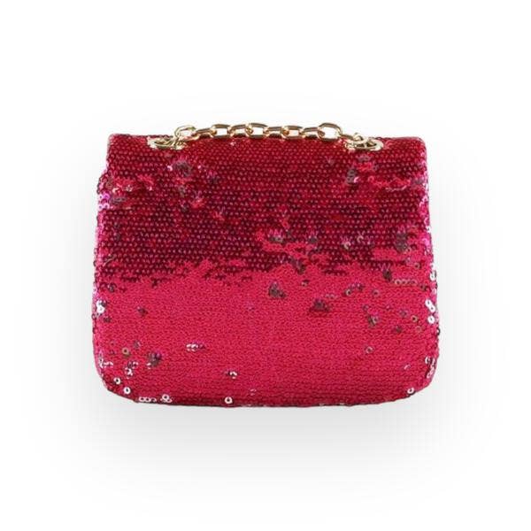 B1301 Floral Appliques Sequin Purse (5 Colors): Purple