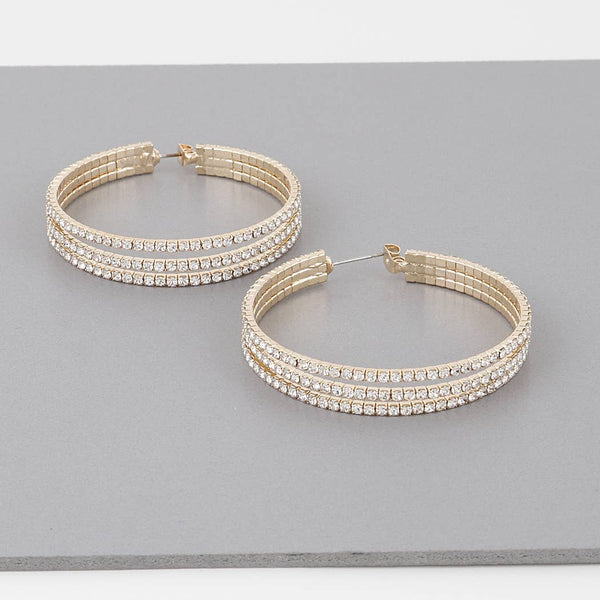 Triple Jewel Hoop Earrings: GCL