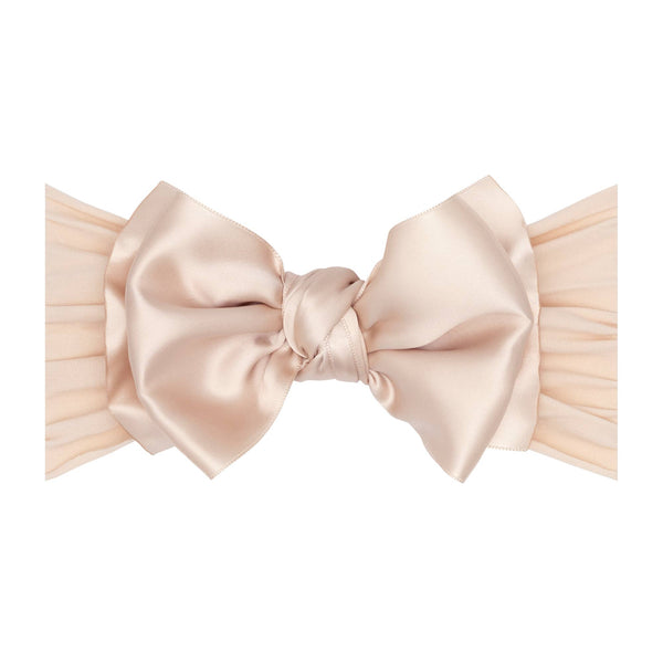 Baby Bling® Satin FAB® soft nylon headband with satin bow: French blue - Lulu Bella Boutique