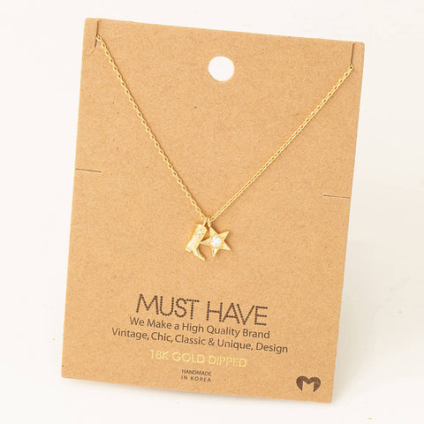 Cowboy Boots Star Pendant Necklace: G