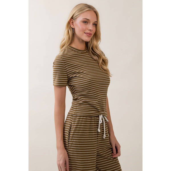 Everyday Ease Striped Lounge Set: Olive