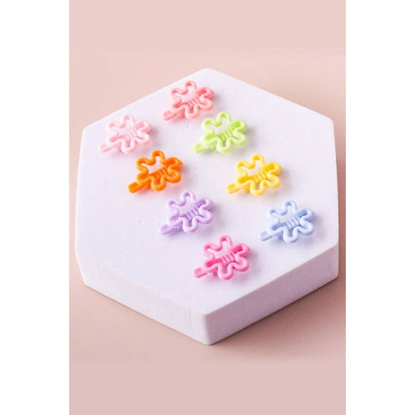 Candy Color Mini Flower Hair Clips: MIX COLOR / ONE - Lulu Bella Boutique