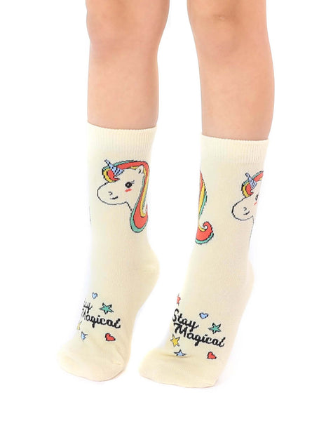 3D Packaged Crew Socks - Kids - Unicorn - "Stay Magical"