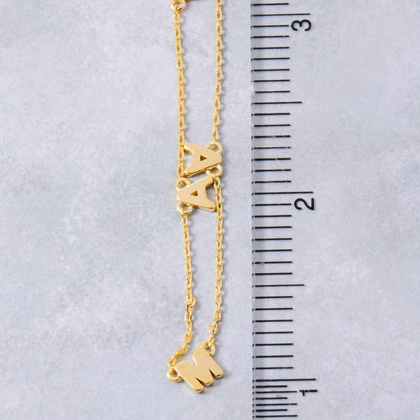 Dainty Mama Print Charm Necklace: G - Lulu Bella Boutique