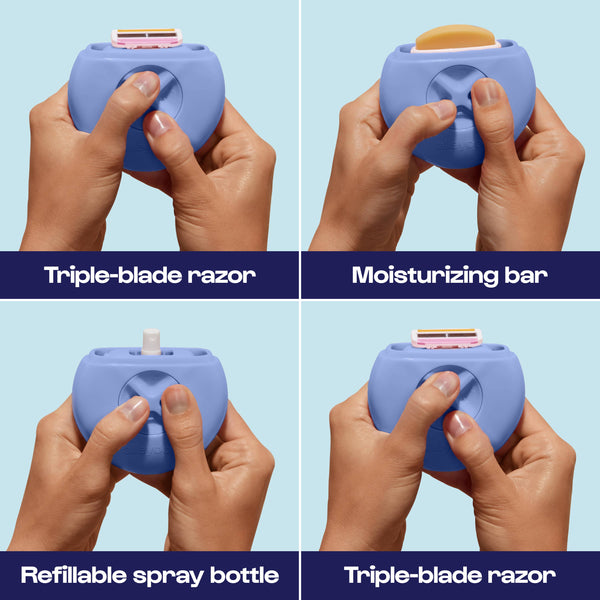 All-in-One Razor - Periwinkle Portable On-the-Go Razor - Lulu Bella Boutique