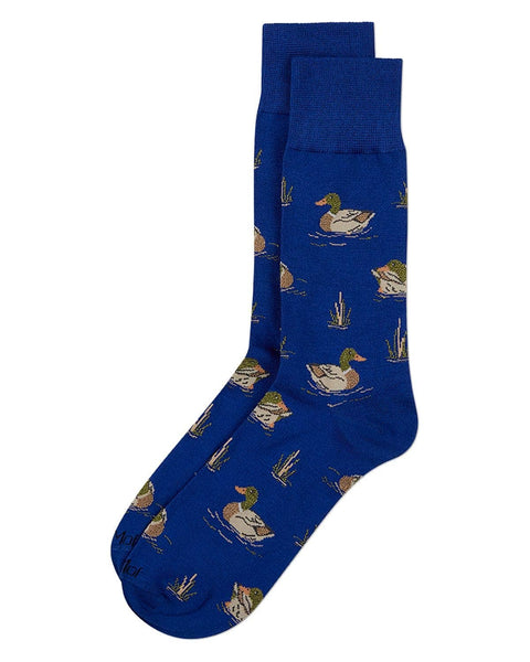 Mallards Men`s Bamboo Crew: Royal Blue / 10-13