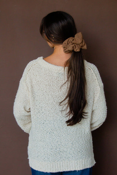 Mocha Jumbo Scrunchie - Lulu Bella Boutique