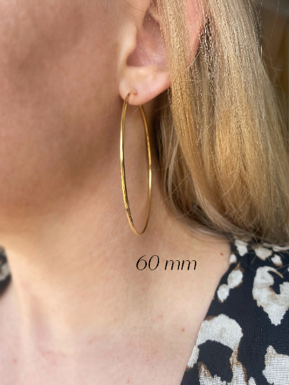 18k Gold Filled Endless Hoop Earrings Gold Hoops 20mm, 30mm,: Hoop 40mm - Lulu Bella Boutique