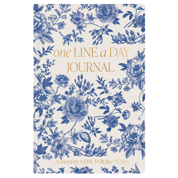 Blue Delft One Line A Day Fabric Journal - Stationery - Lulu Bella Boutique