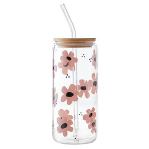 Floral Glass Tumbler