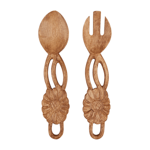 Carved Flower Salad Servers 2-piece Set