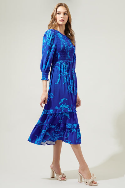 Gentian Floral Ludlow Smocked Maxi Dress